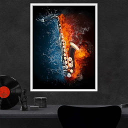Fire & Water Saxophone - NicheCanvas