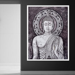 Grey Stone Buddha - NicheCanvas