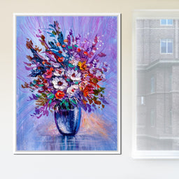 Multicolored Flowers Bouquet - NicheCanvas