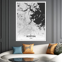 Map of Boston, USA - NicheCanvas