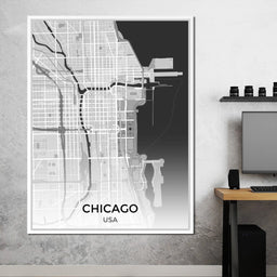 Map of Chicago, USA - NicheCanvas