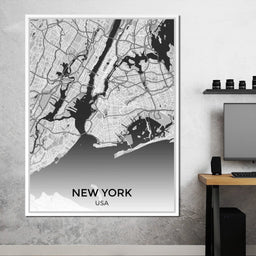 Map of New York City, USA - NicheCanvas