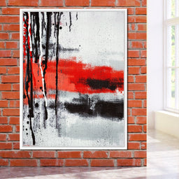 Red & Black Abstract Art - NicheCanvas