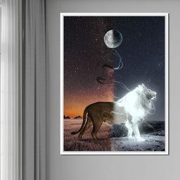 Lion Lune - Natacha Einat - NicheCanvas