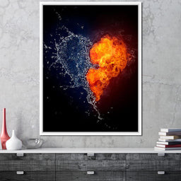 Fire and Water Love - NicheCanvas
