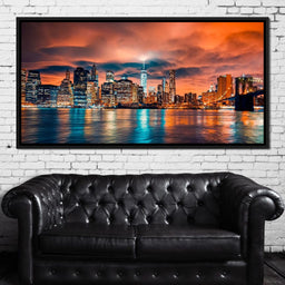 Red Clouds Over New York City - NicheCanvas