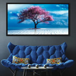 Lone Pink Tree - NicheCanvas