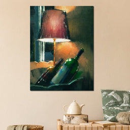 A couple of wine bottles - NicheCanvas