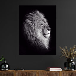 Black and White Lion King - NicheCanvas
