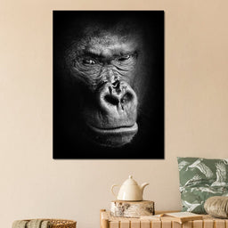 Black and White Gorilla - NicheCanvas