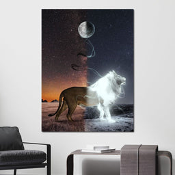 Lion Lune - Natacha Einat - NicheCanvas