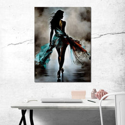 Female Portrait Paint Splash 040 - Johanjjf - NicheCanvas