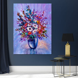 Multicolored Flowers Bouquet - NicheCanvas
