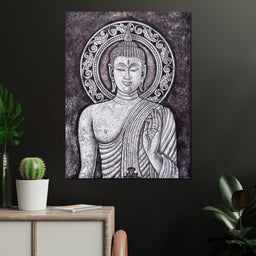 Grey Stone Buddha - NicheCanvas
