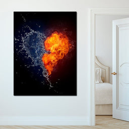 Fire and Water Love - NicheCanvas