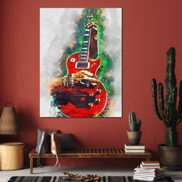 Slash Blood Red Guitar  - Abraham Szomor - NicheCanvas