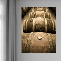 Rusted Wine Barrels - NicheCanvas