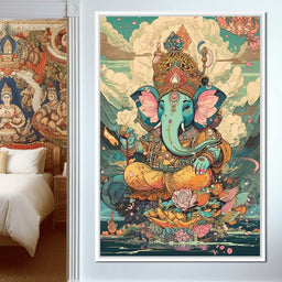 Joyful Lord Ganesh - NicheCanvas