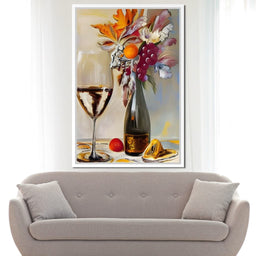 Abstract Wine & Flowers 05 - NicheCanvas