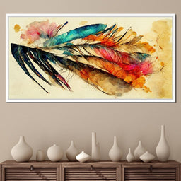 Feathers in Watercolor - NicheCanvas