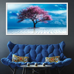 Lone Pink Tree - NicheCanvas