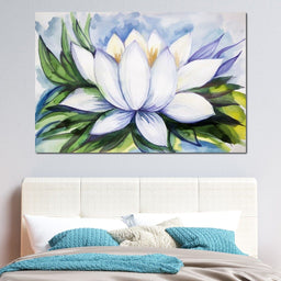 White Lotus Flower - NicheCanvas