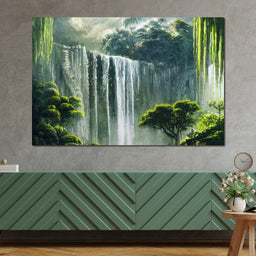 Waterfall in the Jungle - NicheCanvas