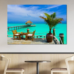 Coffee on the Beach - NicheCanvas