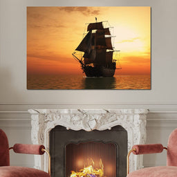 Old Ship At Sea - NicheCanvas