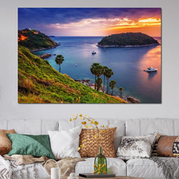 Boats Watching The Sunset - NicheCanvas