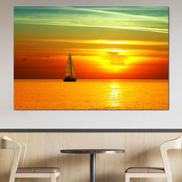 Sailing Boat Sunset - NicheCanvas