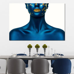 Blue Body Paint - NicheCanvas
