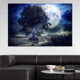 Giant Moon Summer Night - NicheCanvas