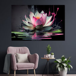Watercolor Lotus Flower - NicheCanvas