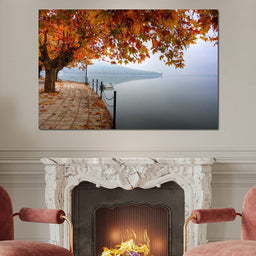 Lakeshore by Fall - NicheCanvas