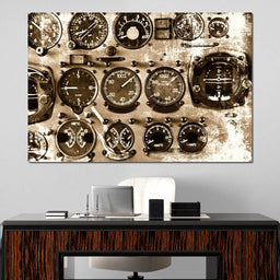 Retro Airplane Instruments - NicheCanvas