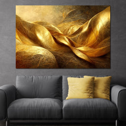 Abstract Golden Swirl - NicheCanvas
