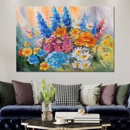 Abstract Bouquet of Spring Flowers - NicheCanvas