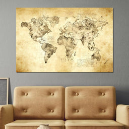 World Map Da Vinci - Mateo - NicheCanvas