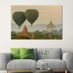 Hot Air Balloon over The Ancient Temples of Bagan - NicheCanvas