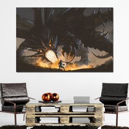 Dark Dragon Clash - NicheCanvas