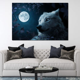 Wolf Full Moon - Milos Karanovic - NicheCanvas