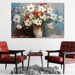 White & Red Flowers - Wildrose Creations - NicheCanvas