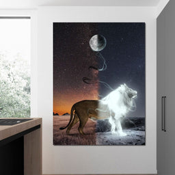 Lion Lune - Natacha Einat - NicheCanvas