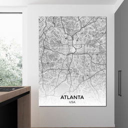 Map of Atlanta, USA - NicheCanvas