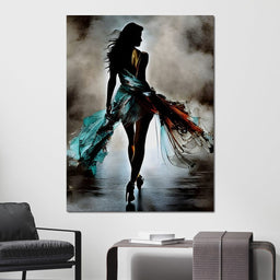 Female Portrait Paint Splash 040 - Johanjjf - NicheCanvas