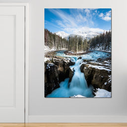 Snowy Sunwapta Falls - Lucas Moore - NicheCanvas