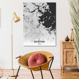 Map of Boston, USA - NicheCanvas