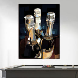 Champagne Bottles - NicheCanvas