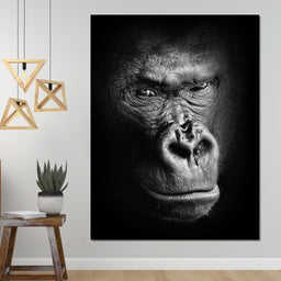 Black and White Gorilla - NicheCanvas